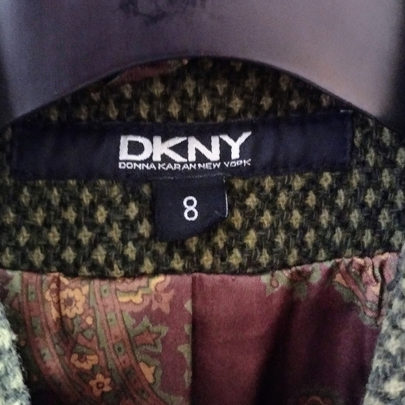 Donna Karan DKNY Green Wool Blend Maxi Coat Long Winter Trench Size 8 - Picture 5 of 14